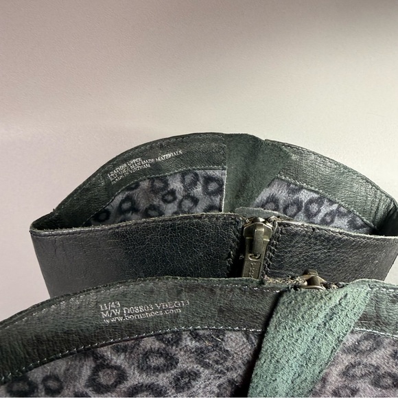 Born Shaylee Black Leather Tall Buckle Heeled Knee-High Boots - Picture 9 of 16